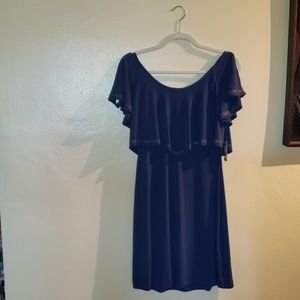 Guess Flutter Sleeve Navy Dress